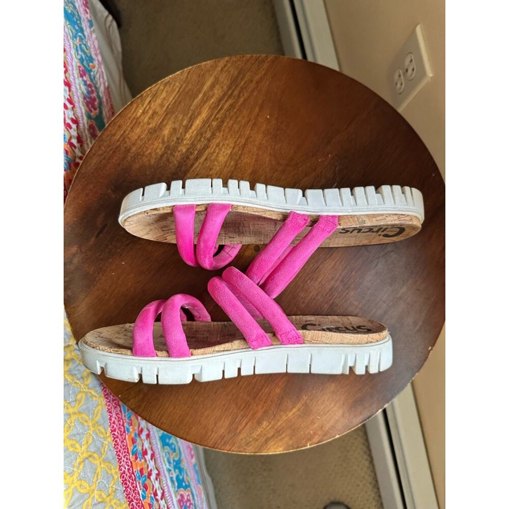 Circus by Sam Edelman Narina Pink Platform Sandals Lug Sole Size 8 Barbiecore - Picture 7 of 8